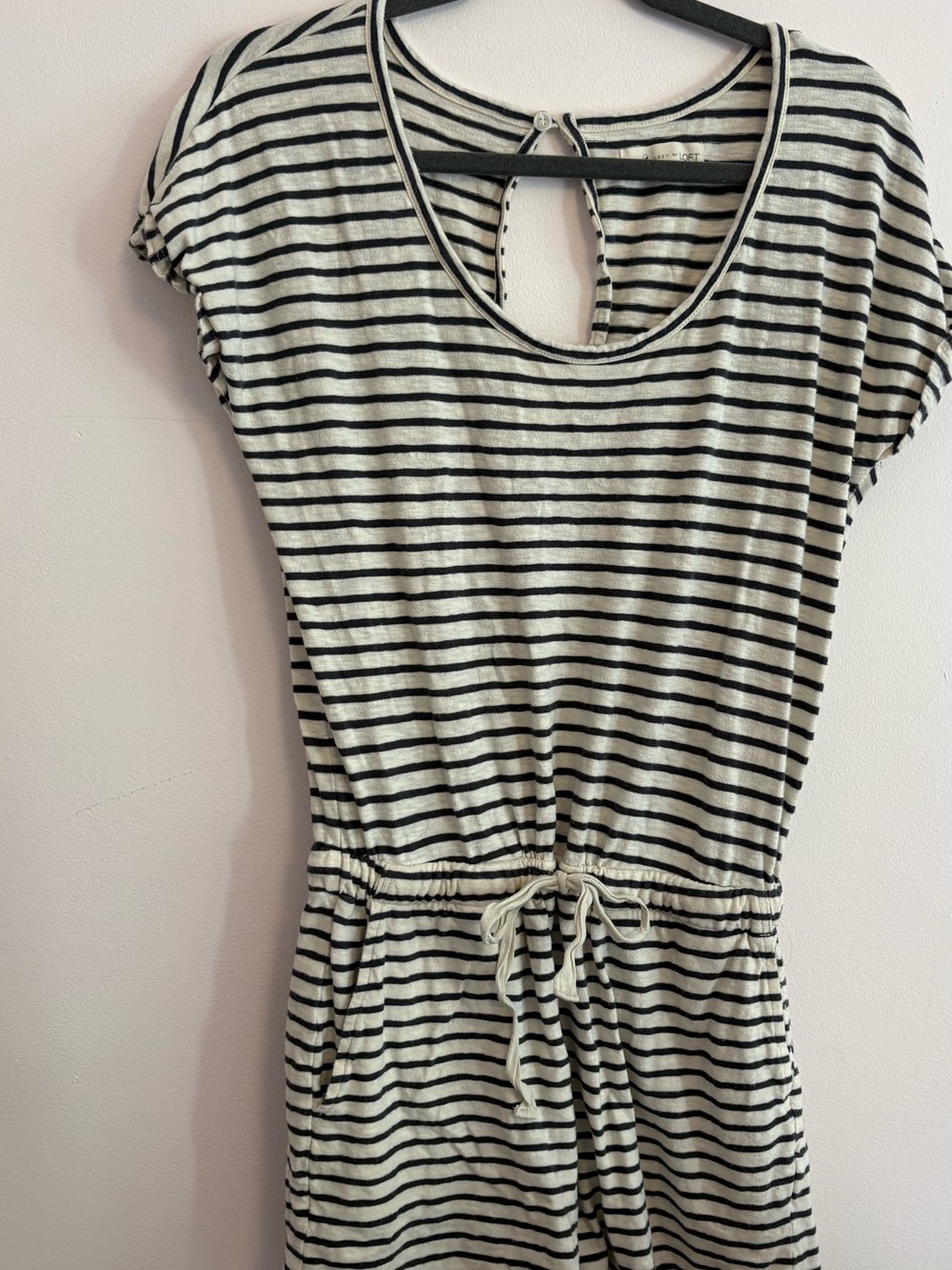 Striped Black and Cream Women’s One-Piece Romper